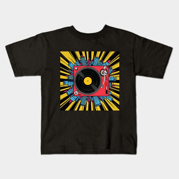 Turntable Kids T-Shirt by Creativoo